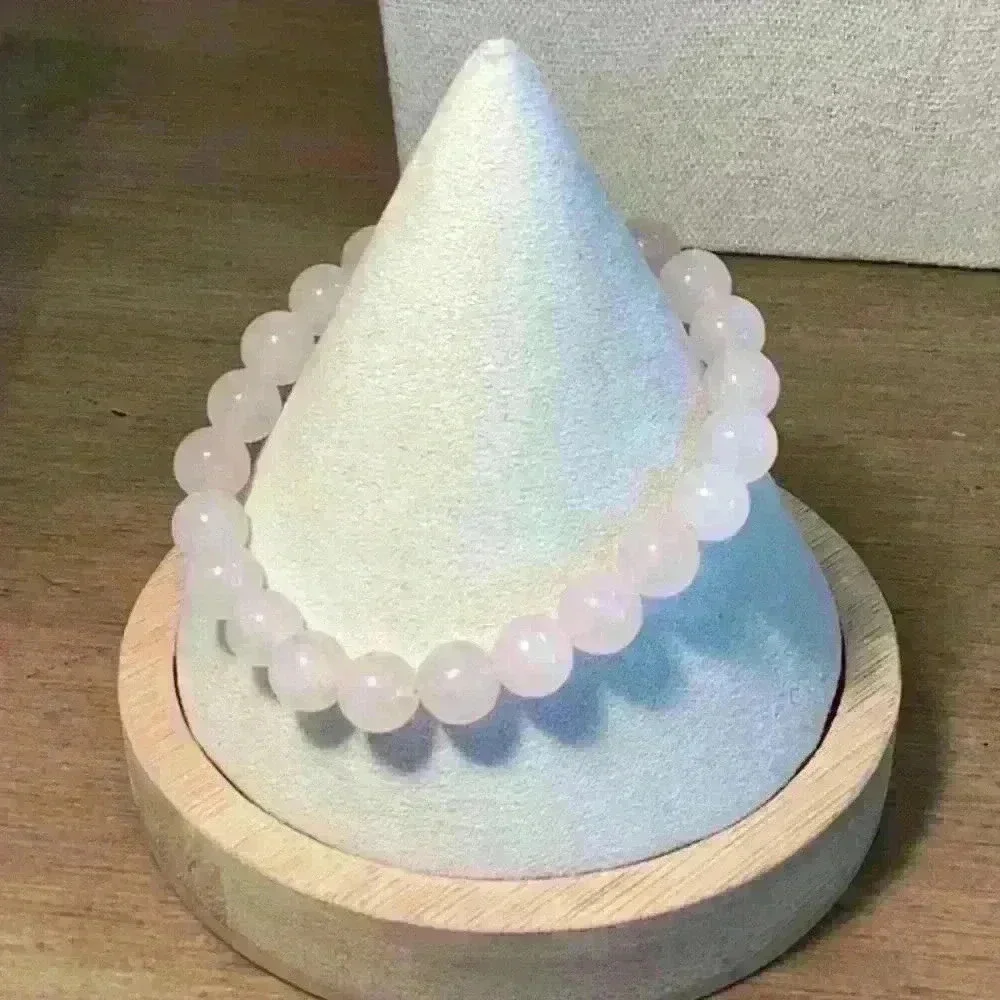 Rose Quartz Stone Pink Stretch Bracelet - Picture 2 of 5